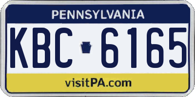 PA license plate KBC6165
