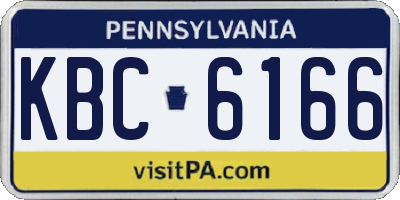PA license plate KBC6166