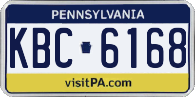 PA license plate KBC6168