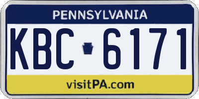 PA license plate KBC6171