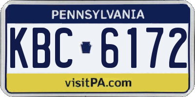 PA license plate KBC6172