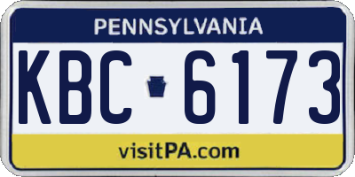 PA license plate KBC6173
