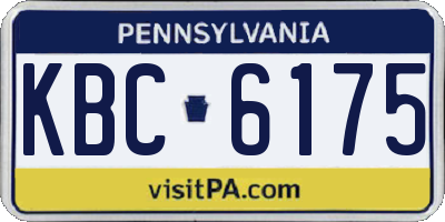 PA license plate KBC6175