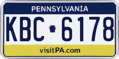 PA license plate KBC6178