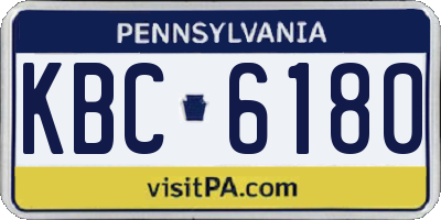 PA license plate KBC6180