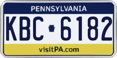 PA license plate KBC6182