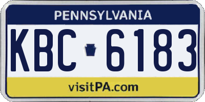 PA license plate KBC6183