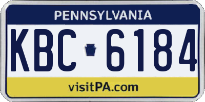 PA license plate KBC6184