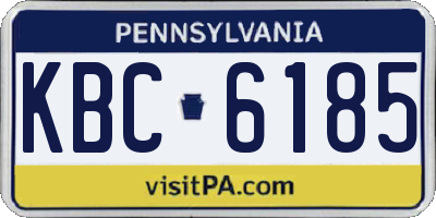 PA license plate KBC6185