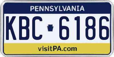 PA license plate KBC6186