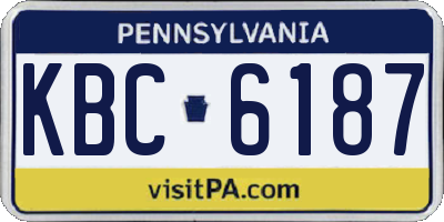 PA license plate KBC6187