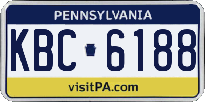 PA license plate KBC6188
