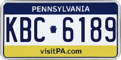 PA license plate KBC6189