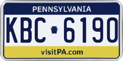PA license plate KBC6190