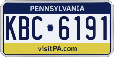 PA license plate KBC6191