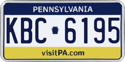 PA license plate KBC6195
