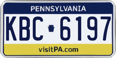 PA license plate KBC6197