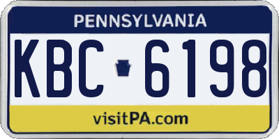 PA license plate KBC6198
