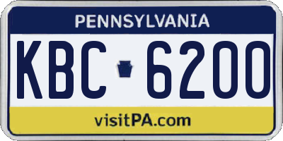 PA license plate KBC6200