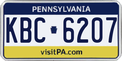 PA license plate KBC6207