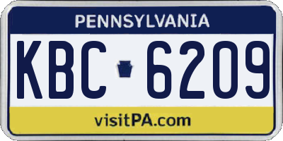 PA license plate KBC6209