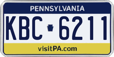 PA license plate KBC6211