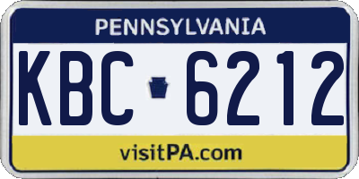 PA license plate KBC6212