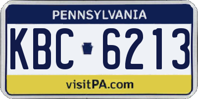 PA license plate KBC6213
