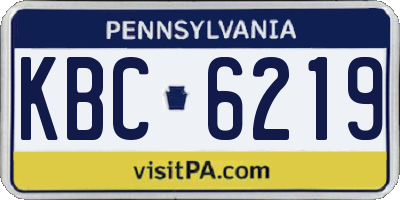 PA license plate KBC6219