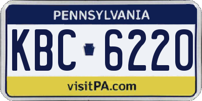 PA license plate KBC6220