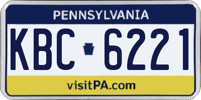 PA license plate KBC6221