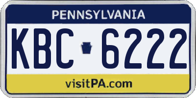 PA license plate KBC6222