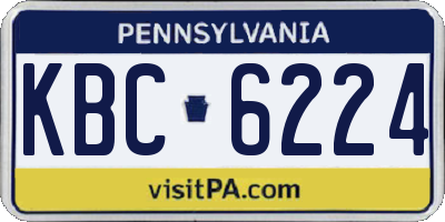 PA license plate KBC6224