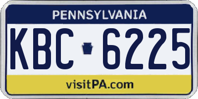 PA license plate KBC6225