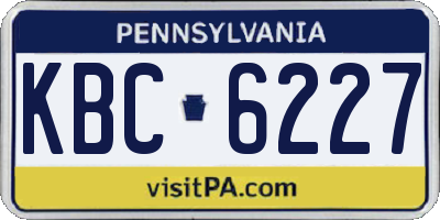 PA license plate KBC6227