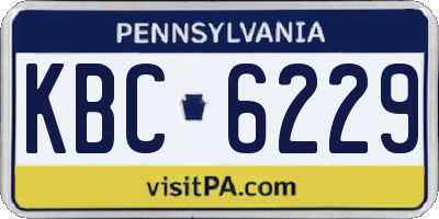 PA license plate KBC6229