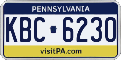 PA license plate KBC6230
