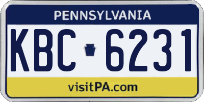PA license plate KBC6231