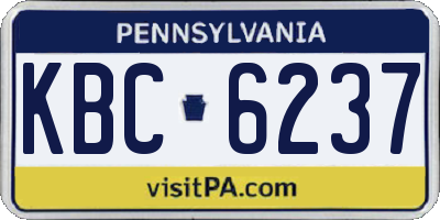PA license plate KBC6237