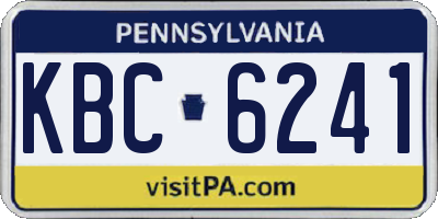 PA license plate KBC6241