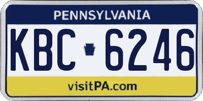 PA license plate KBC6246