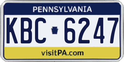 PA license plate KBC6247