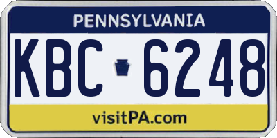 PA license plate KBC6248