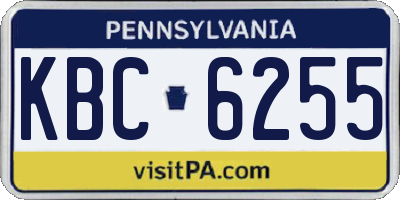 PA license plate KBC6255