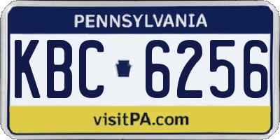 PA license plate KBC6256