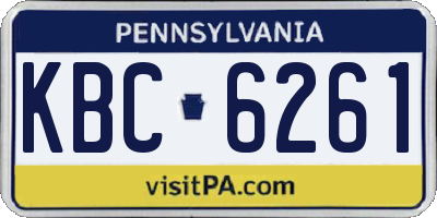 PA license plate KBC6261