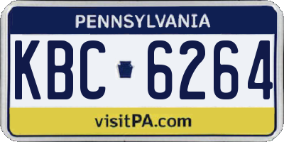 PA license plate KBC6264