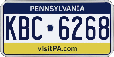 PA license plate KBC6268