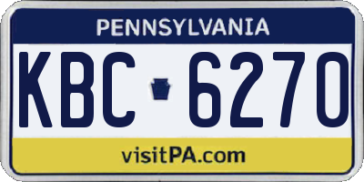 PA license plate KBC6270