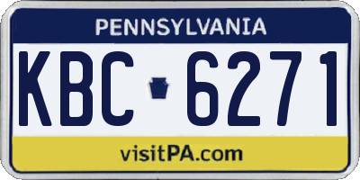 PA license plate KBC6271